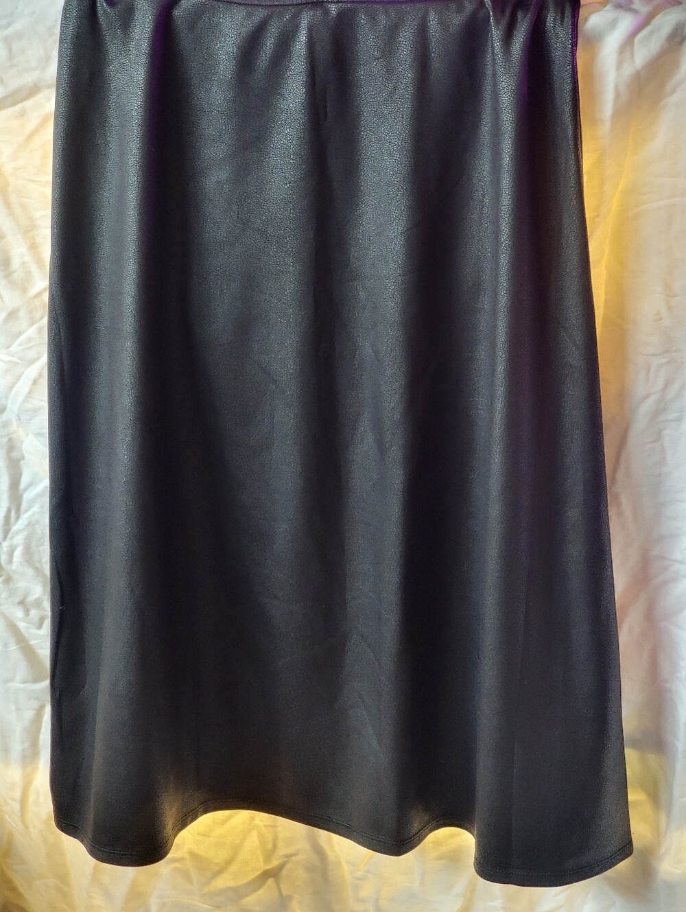Kim & Co. Black Women's Faux Leather A-Line Skirt - Classic Everyday Style